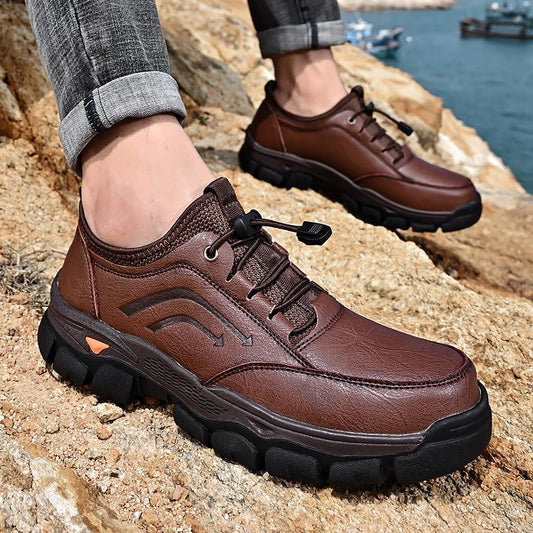 Men's Round Toe Lace-up Low-top Shoes