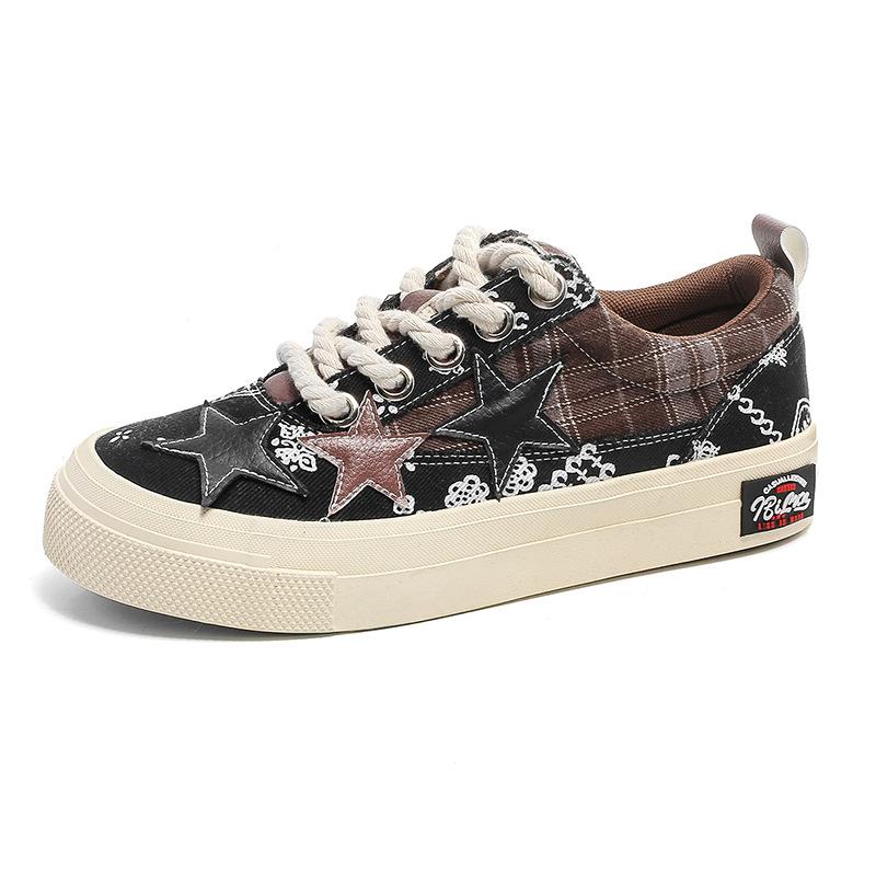 Denim Stars Couple Canvas Low-Top Men's Shoes