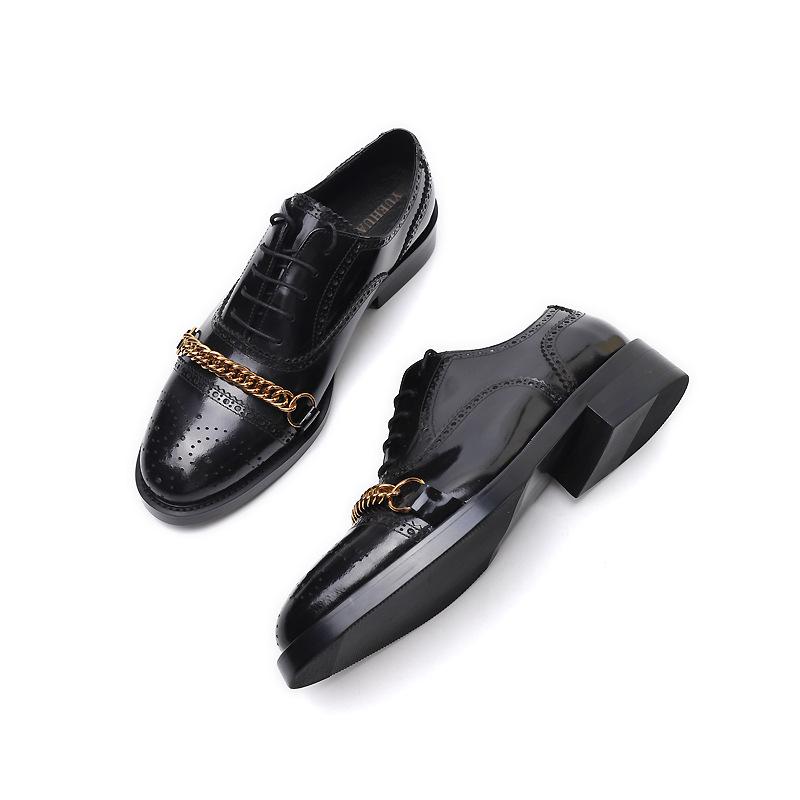 Oxford Metal Chain Handmade Leather Shoes