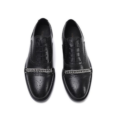 Oxford Metal Chain Handmade Leather Shoes