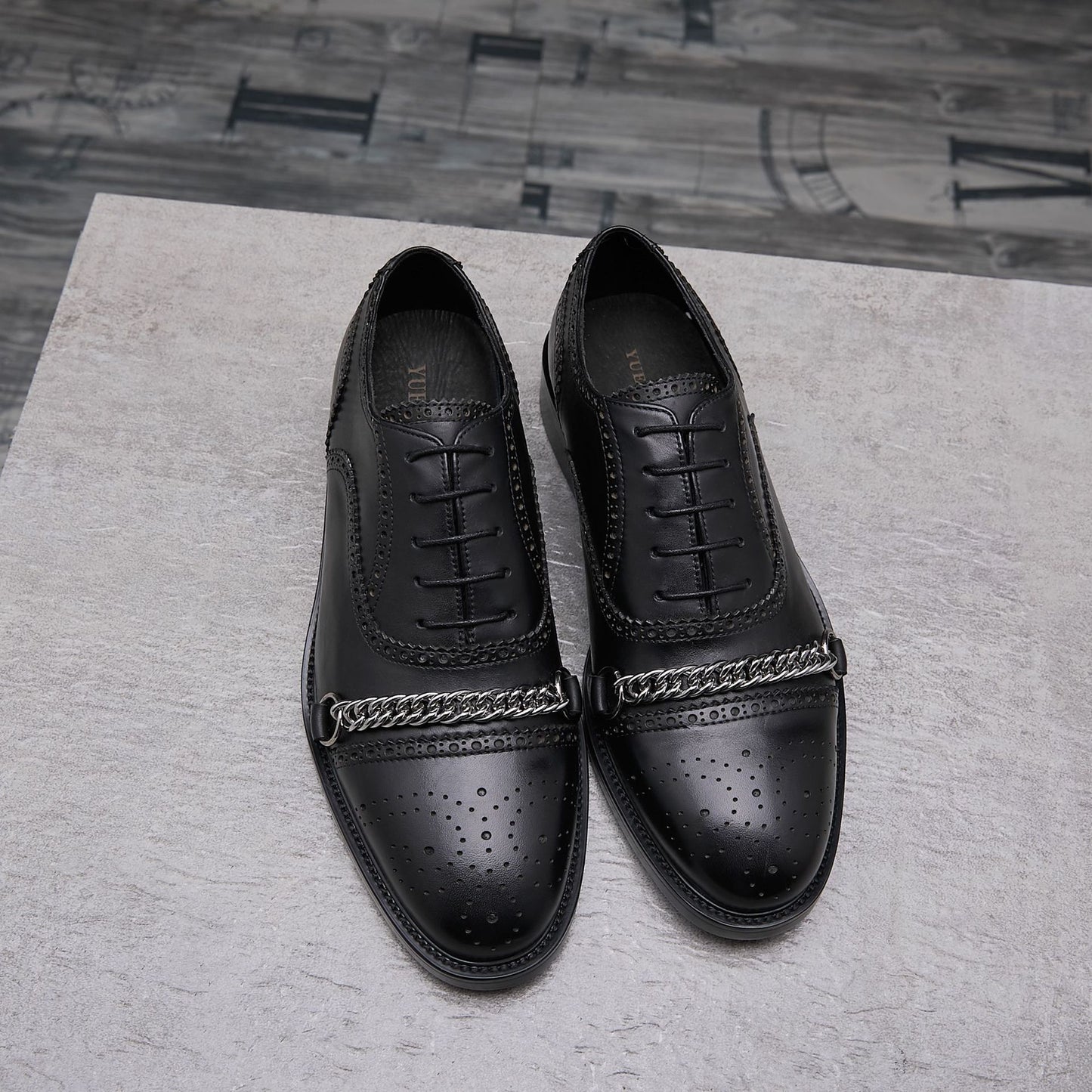 Oxford Metal Chain Handmade Leather Shoes