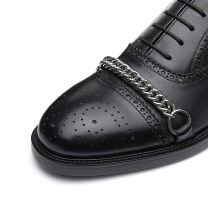 Oxford Metal Chain Handmade Leather Shoes