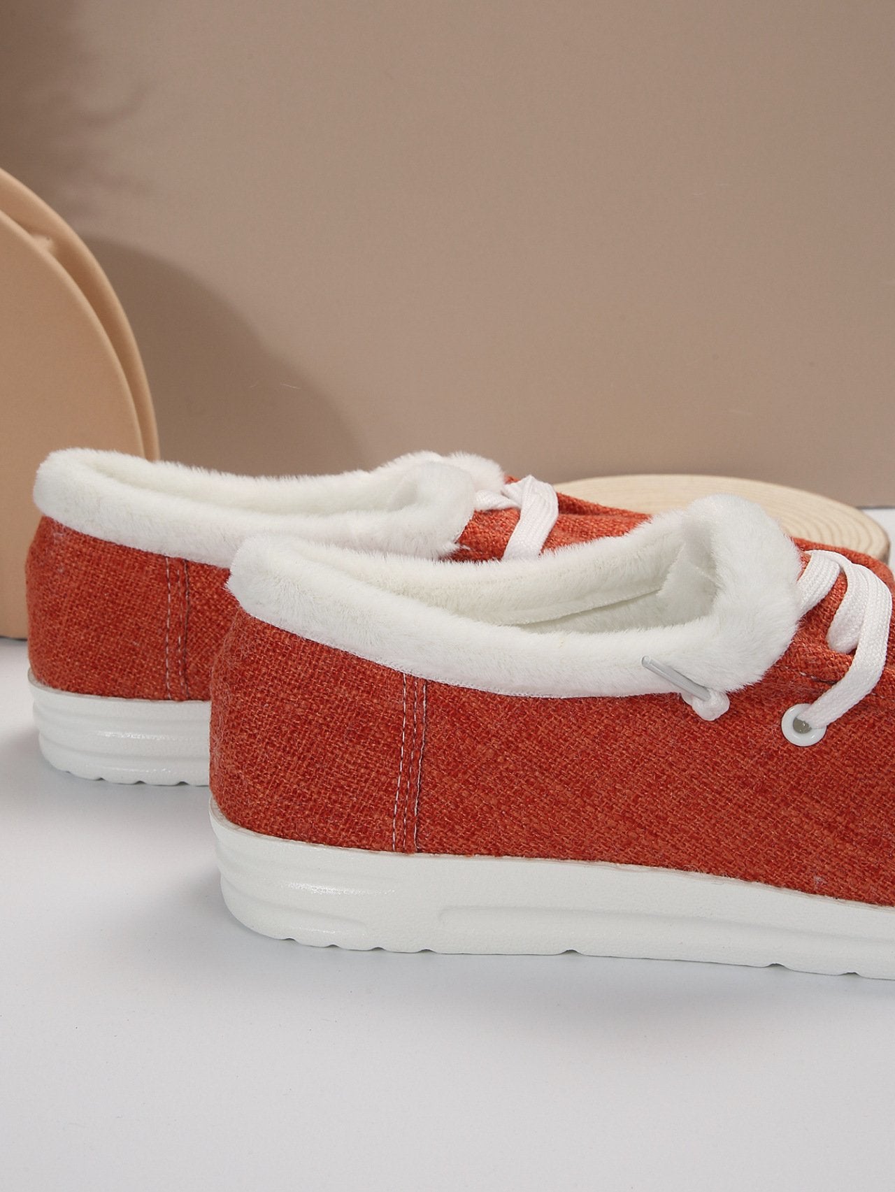 Fashion Cloth Fleece-lined Warm White Shoes