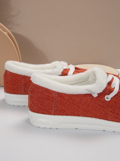 Fashion Cloth Fleece-lined Warm White Shoes