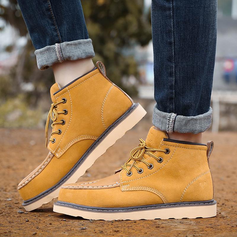 Men's Leather Lace-Up Fashionable Ankle Boots