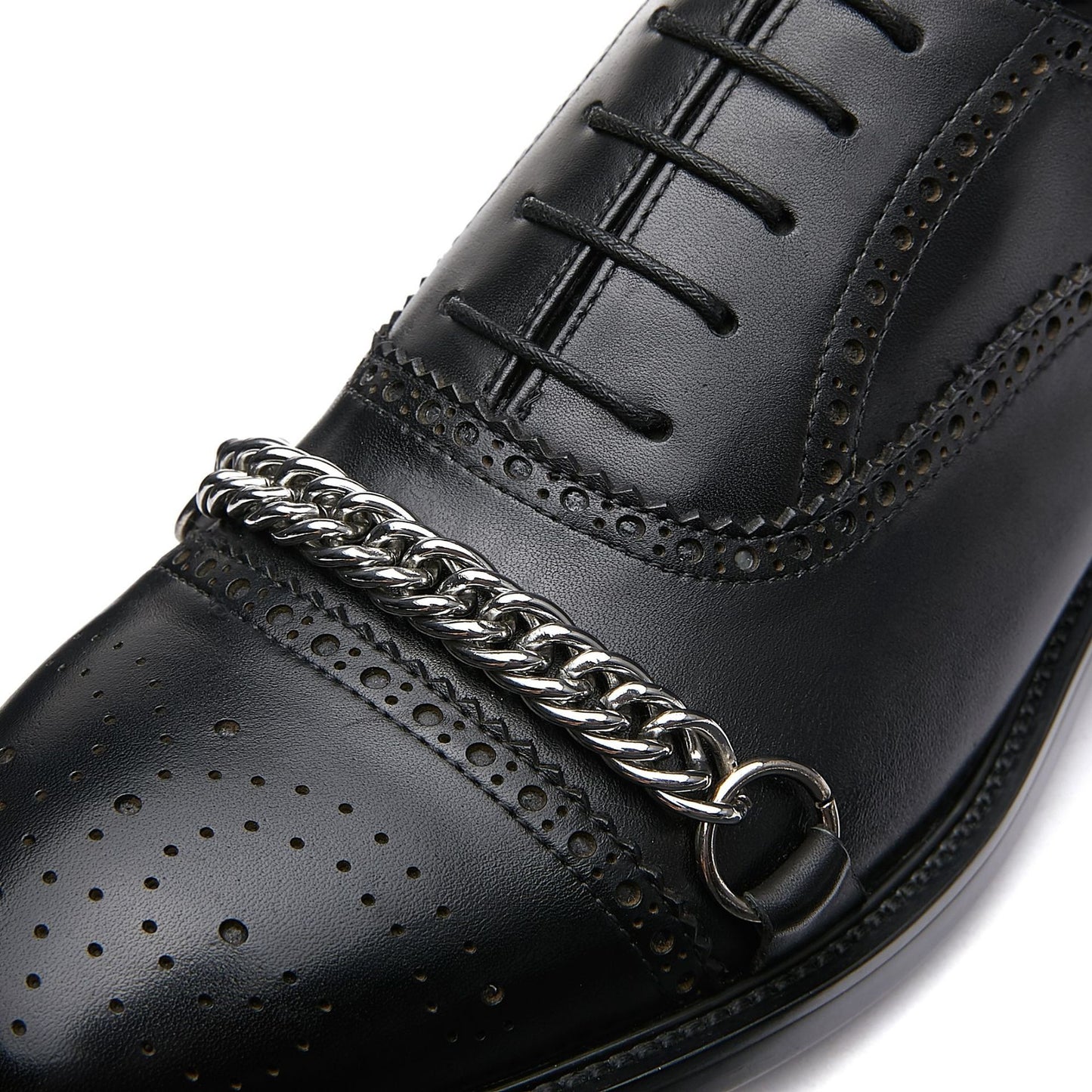 Oxford Metal Chain Handmade Leather Shoes