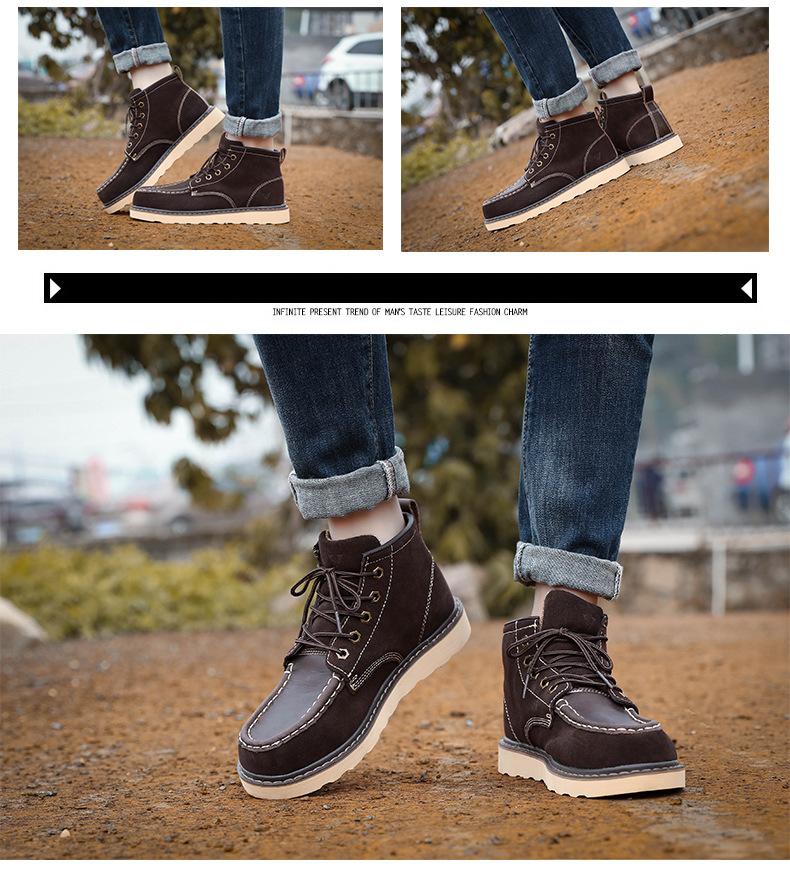 Men's Leather Lace-Up Fashionable Ankle Boots