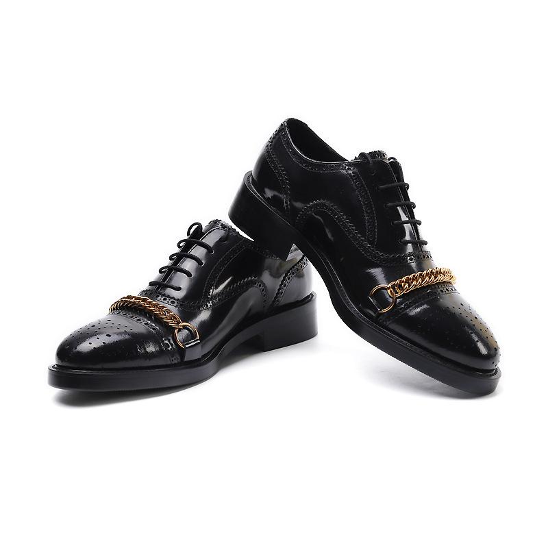 Oxford Metal Chain Handmade Leather Shoes