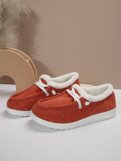 Fashion Cloth Fleece-lined Warm White Shoes