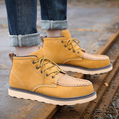 Men's Leather Lace-Up Fashionable Ankle Boots