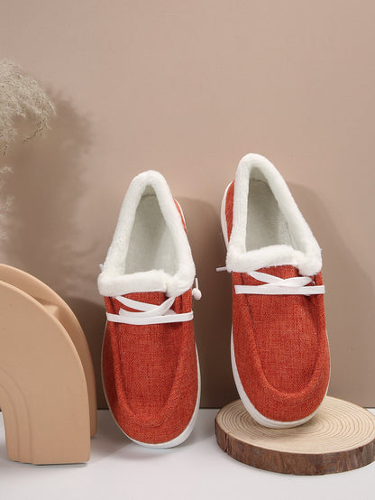 Fashion Cloth Fleece-lined Warm White Shoes