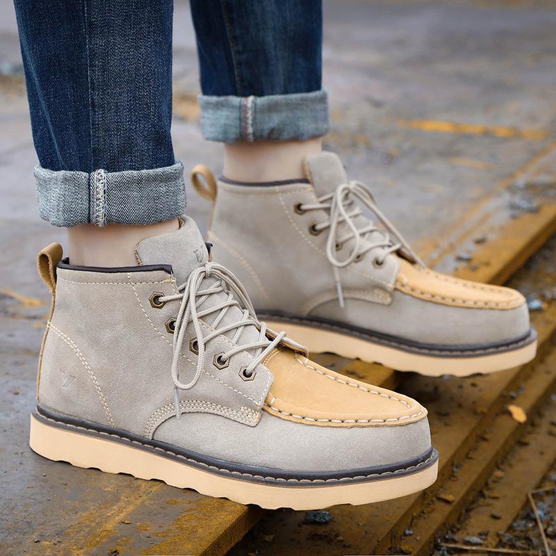 Men's Leather Lace-Up Fashionable Ankle Boots