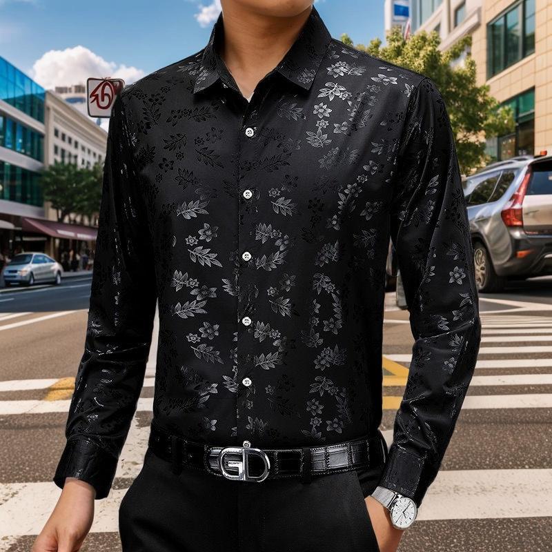 N0815 New Men's Fashion Thin Shirt