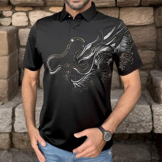 A1530 Summer New Dragon Pattern Polo Shirt T-shirt