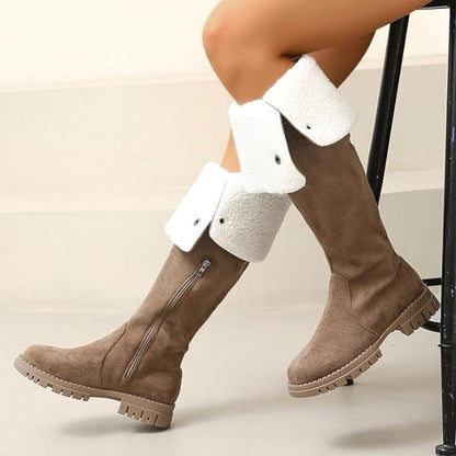 Warm Lamb Wool Knee High Boots