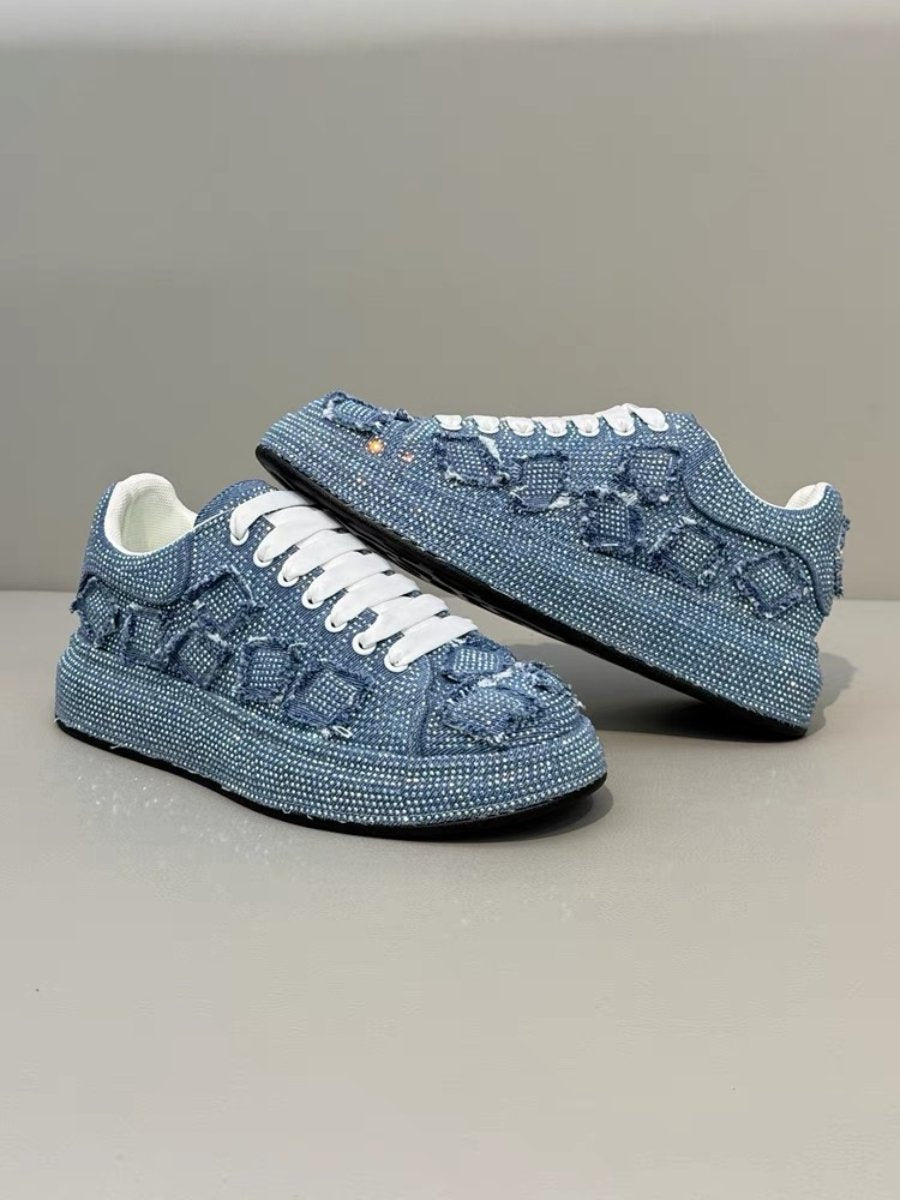 Men's diamond denim sneakers