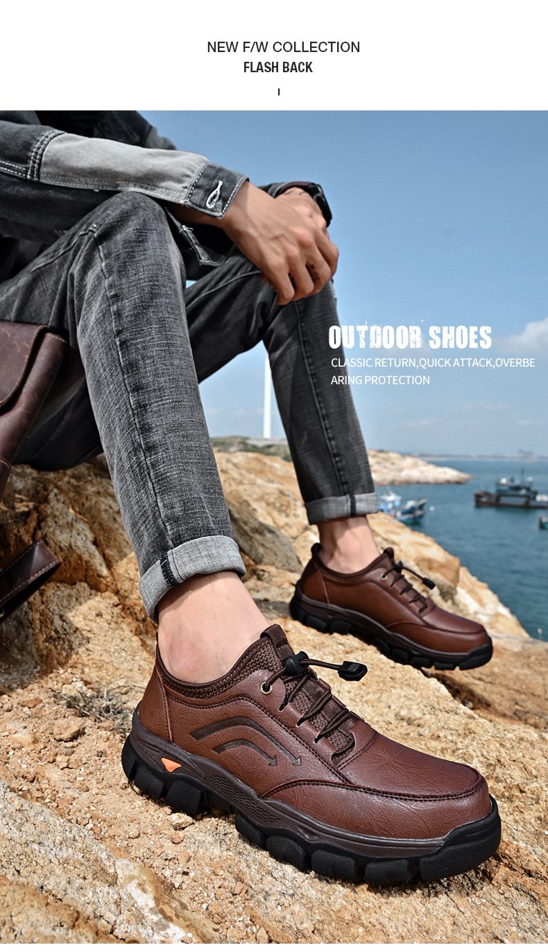 Men's Round Toe Lace-up Low-top Shoes