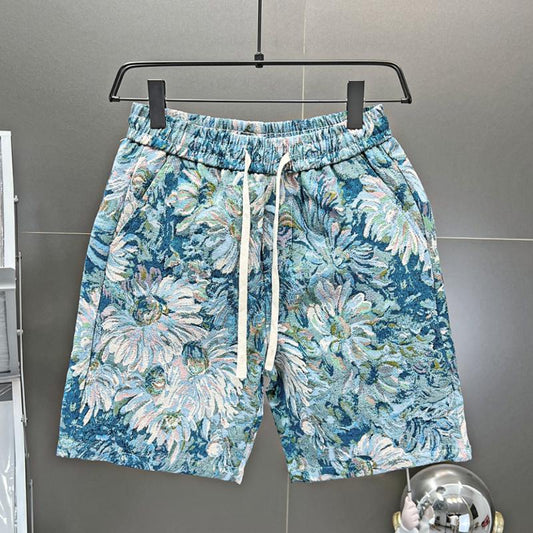 A012 Summer New Arrival Embroidered Rose Short Sleeve Suit