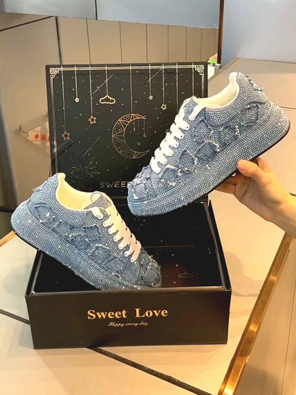 Men's diamond denim sneakers