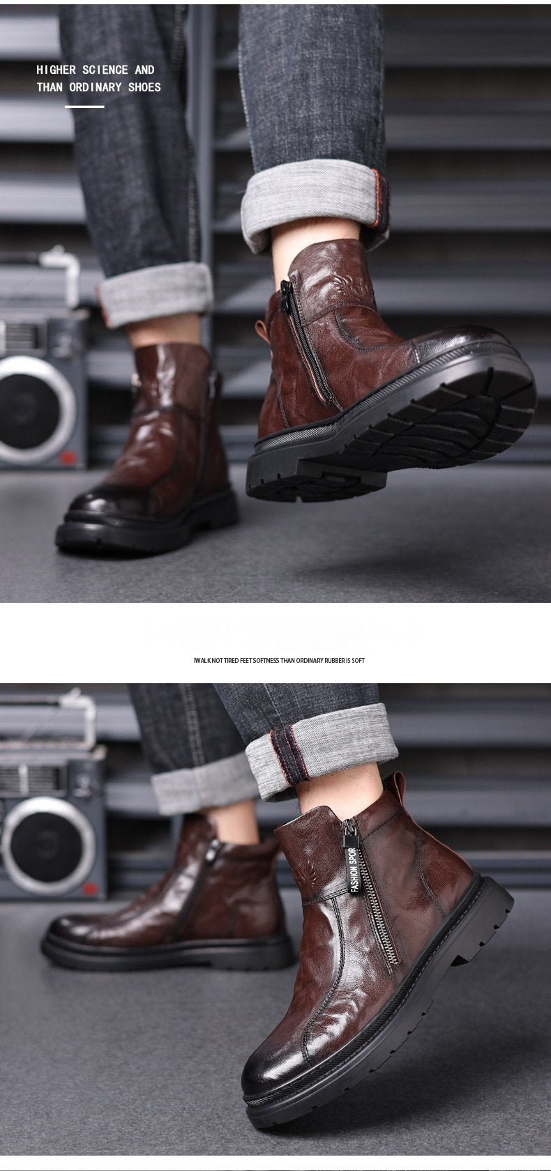 Warm Breathable Leather Boots