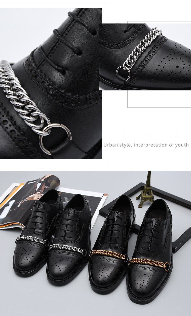 Oxford Metal Chain Handmade Leather Shoes