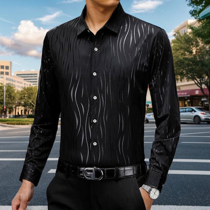 N0815 New Men's Fashion Thin Shirt