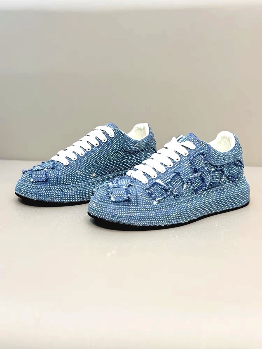 Men's diamond denim sneakers