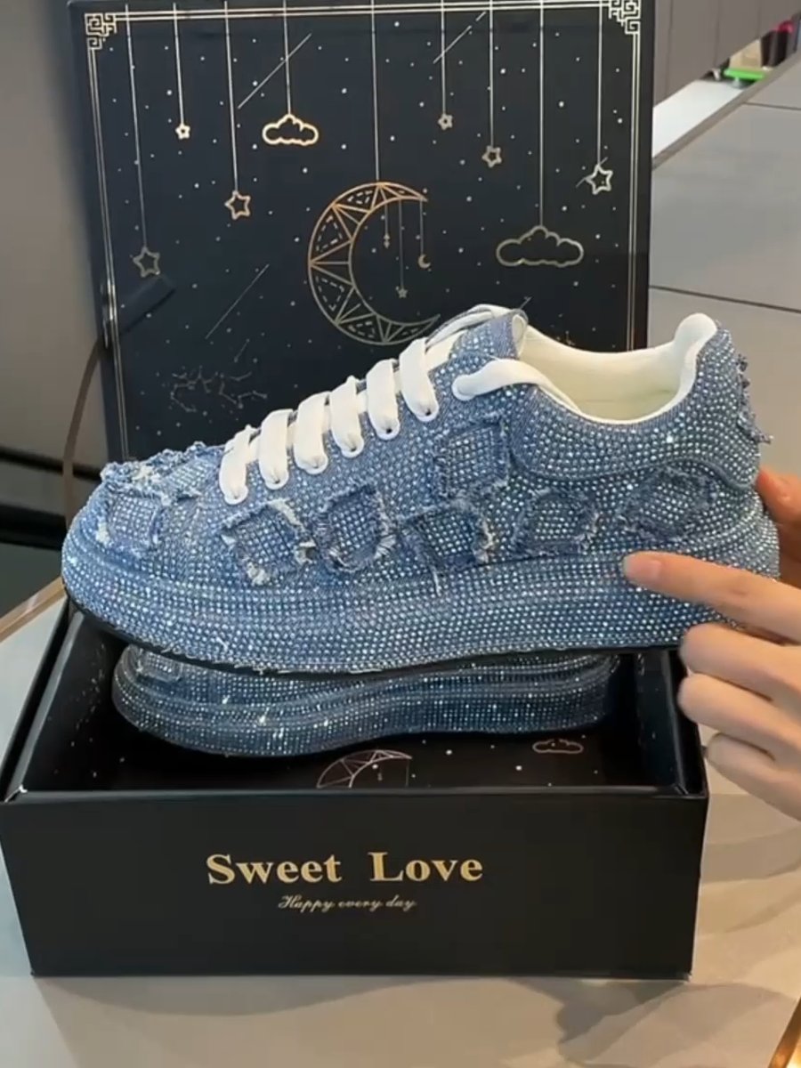 Men's diamond denim sneakers