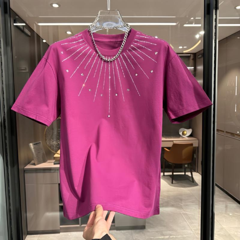 D5242 New Summer Rhinestone T-shirt