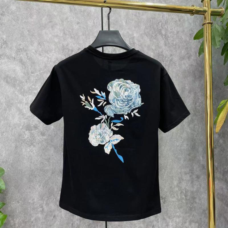 A012 Summer New Arrival Embroidered Rose Short Sleeve Suit