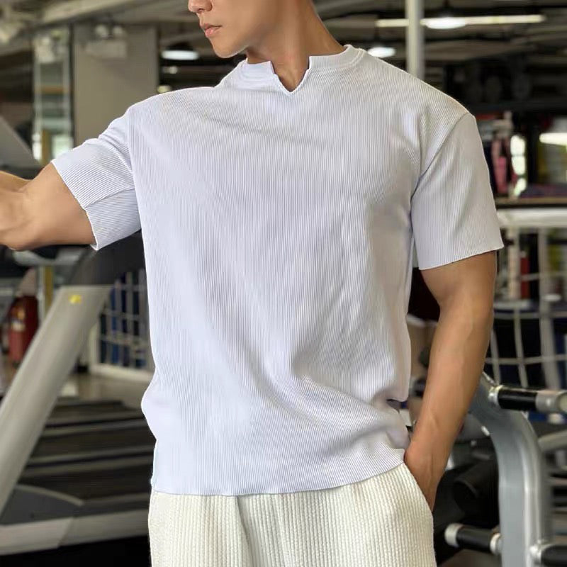 🎁Hot Sale 50% OFF⏳Men's V-Neck Short Sleeve Muscle Athletic Workout T-Shirts